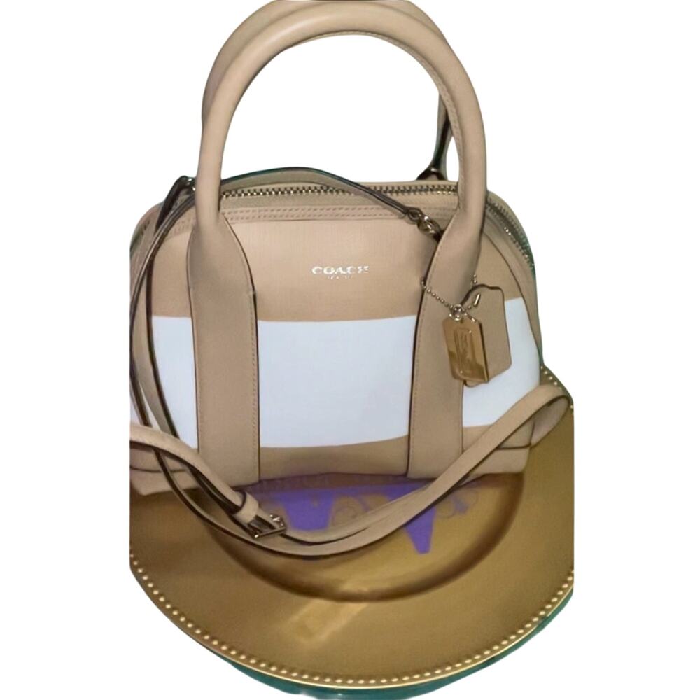Coach Mini Bennett Satchel Colorblock Chalk Beige Crossgrain Leather SS26 EUC